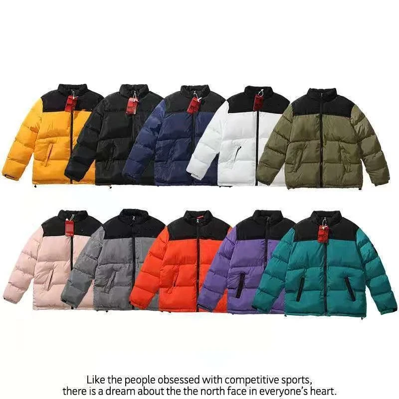 

Winter America Brand North Parkas Mixed Colors Couple Cotton Coats Casual Stand Collar Warm Down Puffer Jackets Men/Ladies Top