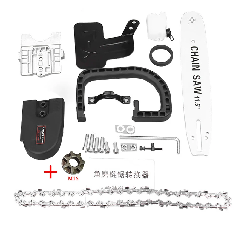 M16 wheel 11,5 дюймов кронштейн для цепной пилы изменен M10+ M14 угол 100 Угловая шлифовальная машина электрическая угловая шлифовальная машина в цепную пилу деревообрабатывающий электроинструмент - Цвет: M16 wheel