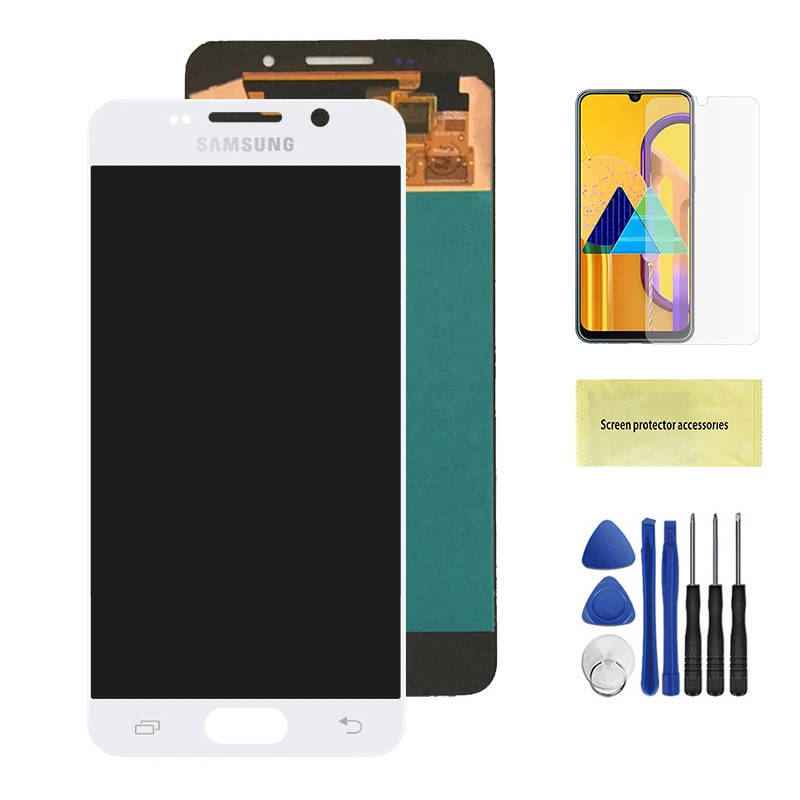 Супер AMOLED ЖК-дисплей для samsung Galaxy A3 A310 A310F A3100 ЖК-дисплей кодирующий преобразователь сенсорного экрана в сборе Замена - Цвет: White