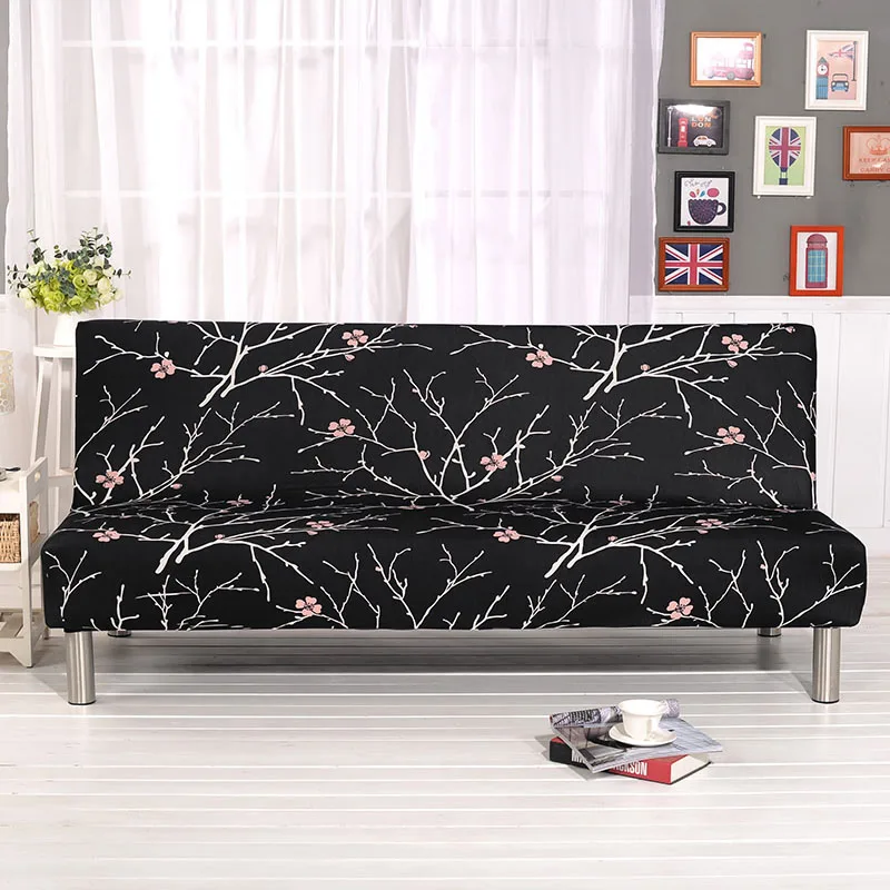 

Printed Elastic Stretch Sofa Covers Thick Slipcover Case For Armless Sofa Bed Sheet Couch Cover Elastic Futon Cover Folding