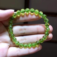 natural green peridot olivine clear round beads bracelet 7 1mm for women stretch healing crystal fashion bracelet aaaaaa