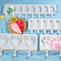 silicone ice cream mold cute cartoon popsicle mold diy homemade ice cube tray reusable bpa free ice pop mold kitchen tools