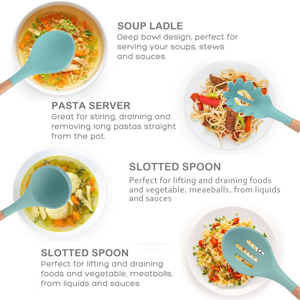Набор силиконовой кухонной утвари 11 шт. с контейнером для хранения | Дом и сад