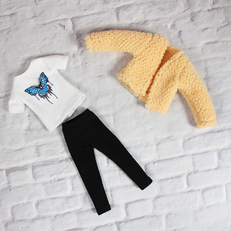 Комплект из 3 предметов костюм куклы одежда меховая куртка с длинным рукавом