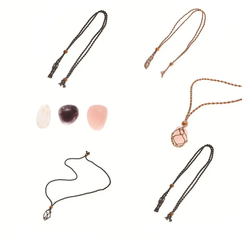 Ожерелье регулируемой длины шнура кулон каменный держатель для изготовления