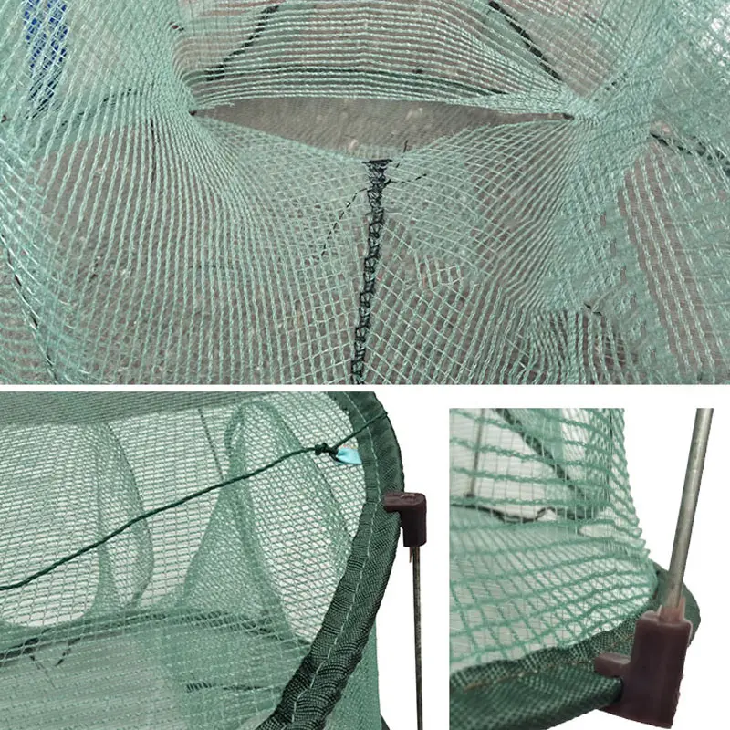 Automatic Fishing Net Trap Cage Round Shape Durable Open For Crab Crayfish Lobster FOU99 | Спорт и развлечения