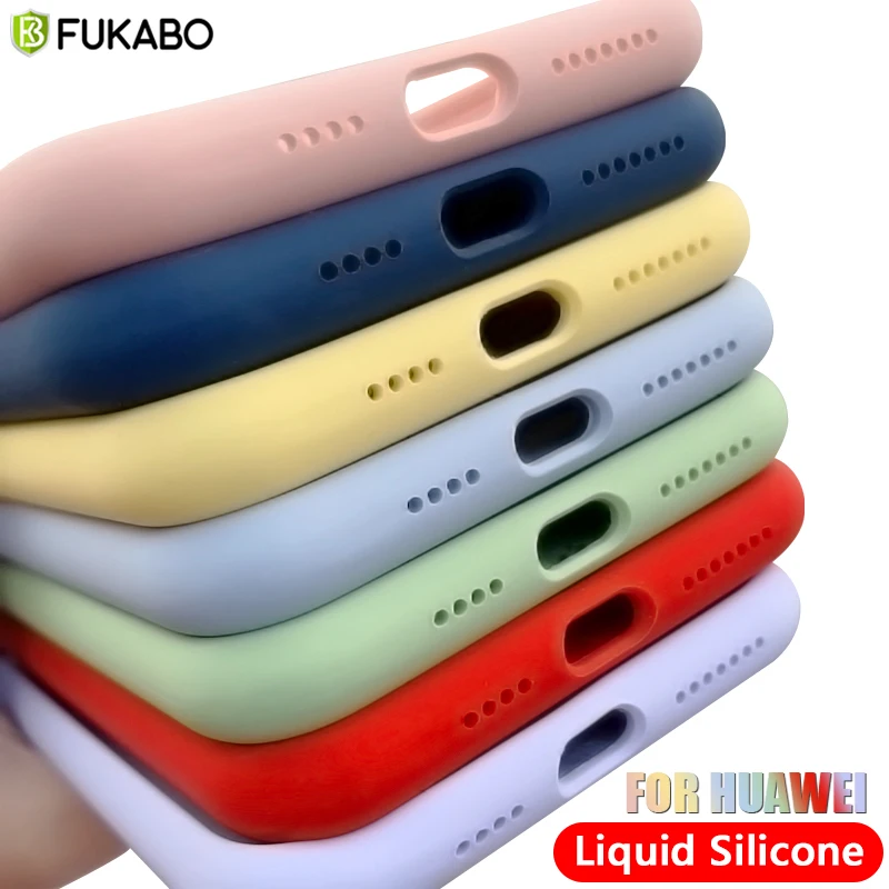 Жидкий Силиконовый противоударный чехол для Huawei P30 P40 Lite P20 Pro P Smart 2020 2019 защитный
