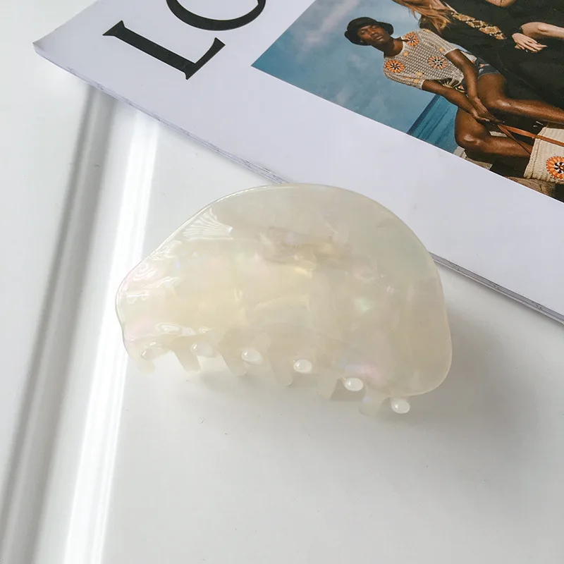 

Acrylic Semicircular Large Hair Claw Reflective Smooth Irregular Hair Clips For Women Hair Accessories DIY Hair Styling Tools