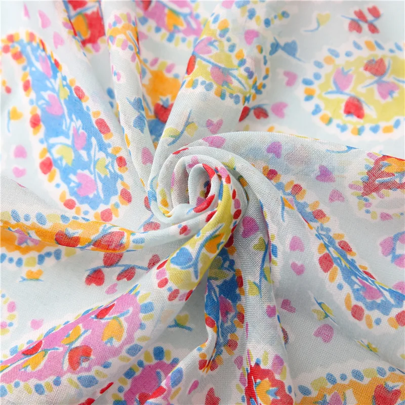 Хлопковый женский длинный шарф с цветами мягкий весенний Новый шали из вискозы
