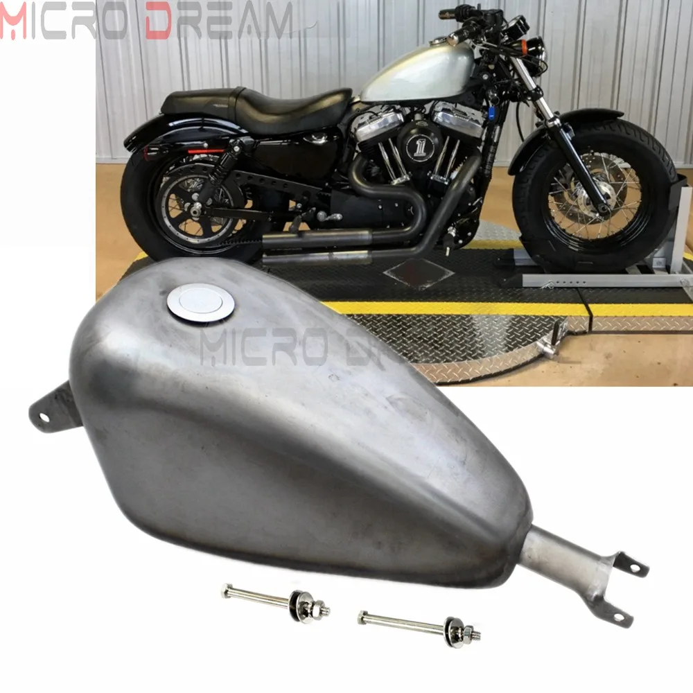 Мотоцикл 9л 2,4 галлон Ретро газовый топливный бак w/крышка для Harley Sportster XL 72 883 1200 42 железо на заказ Roadster Супер низкая 07-17