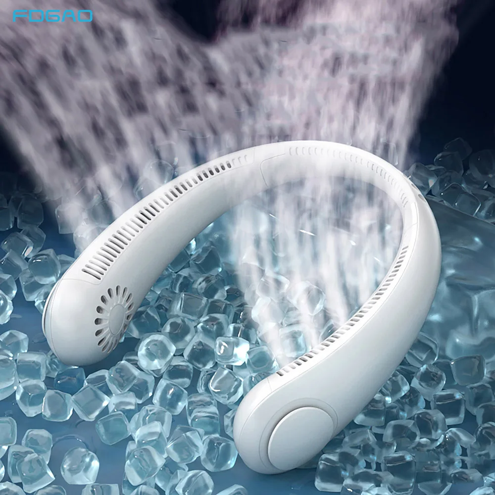 

Hands Free Mini Neck Fan Portable Bladeless USB Rechargeable Leafless Hanging Air Conditioner Cooler Cooling Wearable Neckband