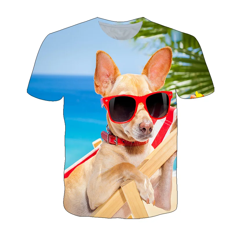 

Summer New T-Shirt Funny Dog Pattern T-Shirt Children's Cartoon Casual Short-Sleeved Anime T-Shirt For Boys 4T-14T
