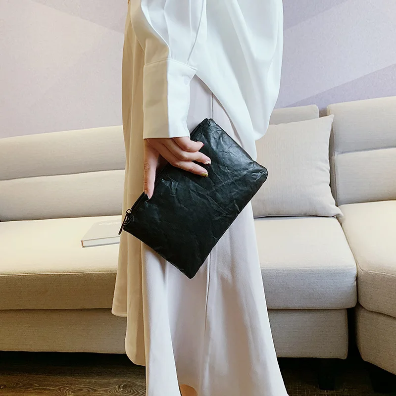 

Retro Eco-Friendly Clutch Female Simple Solid Color Purse Women Makeup Bag Female Coin Bag Earphone Bag Clutch Dropshipping