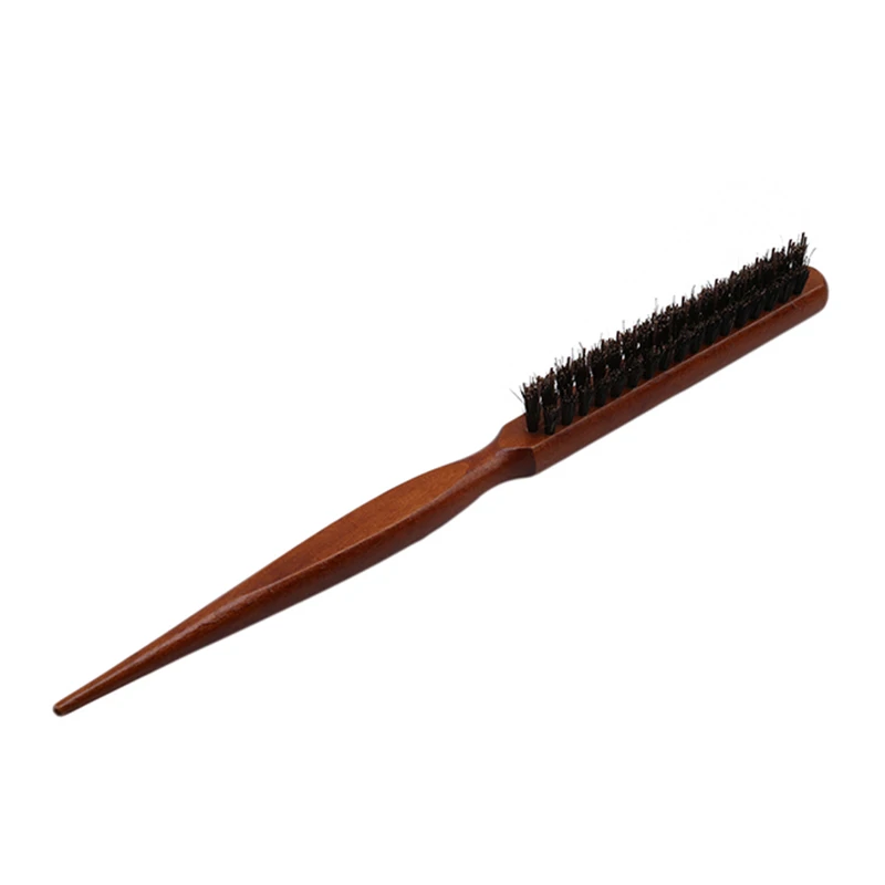 

1PC Professional Wooden Handle Salon Comb Hair Teasing Brush Back Comb Natural Boar Bristle Hairbrush Hairdressing Styling Tools