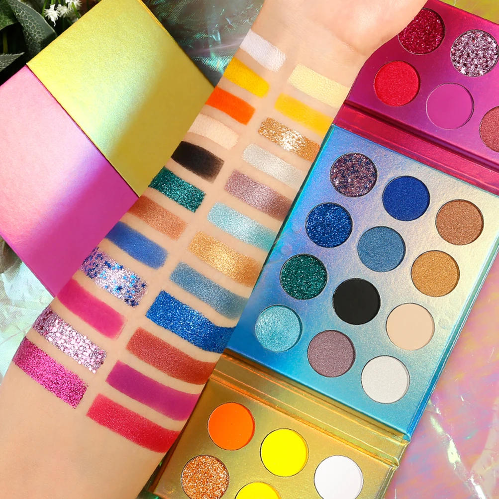 Двойная палитра блестящих матовых теней для век стойкие теплые и пигментные тени