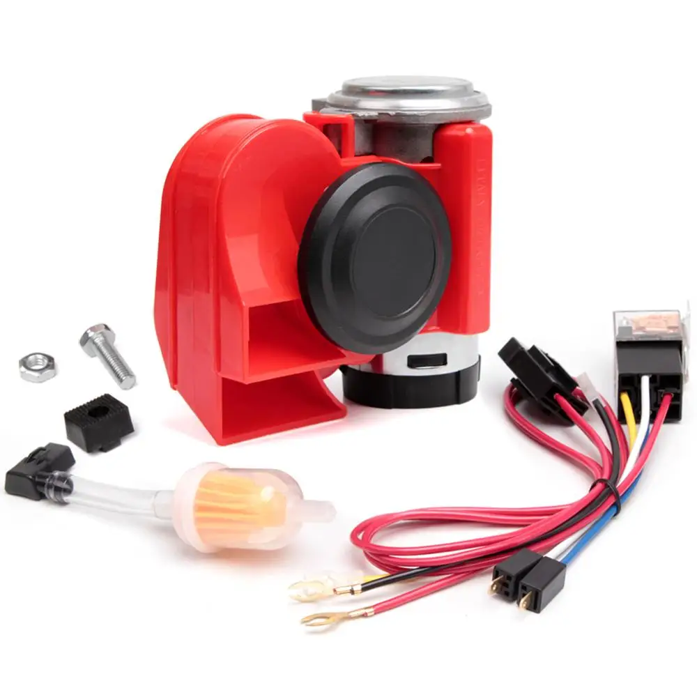 12v/24v 120db Snail Electric Car Horn Super Loud With Wiring Harness
