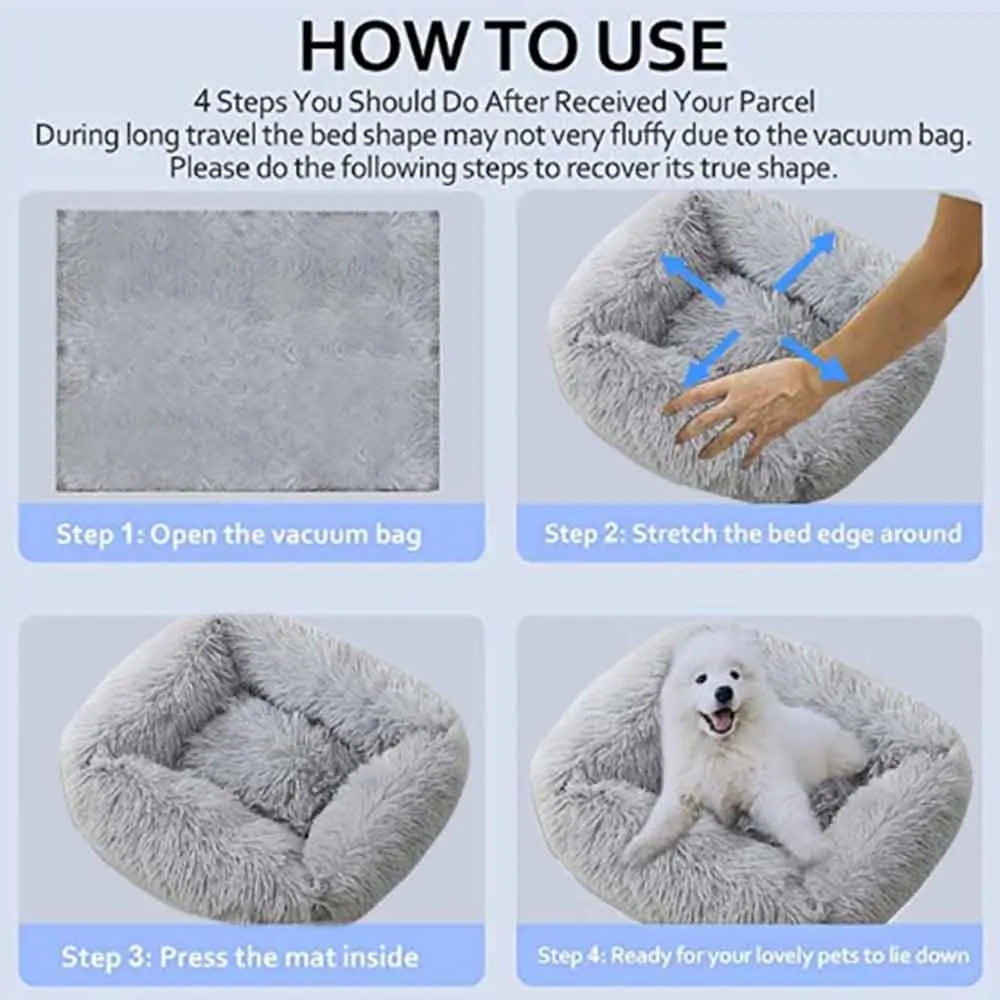 

Square Super Soft Dog Bed Warm Plush Cat Mat Dog Beds For Large Dogs Puppy Bed House Nest Cushion