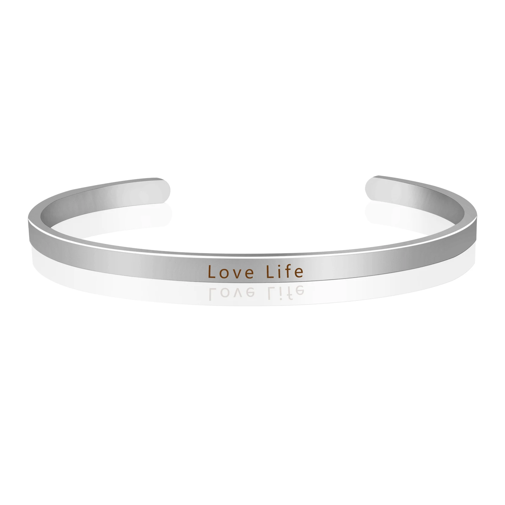 Love Life модный браслет манжета вдохновляющие цитаты Выгравированный с мантрой