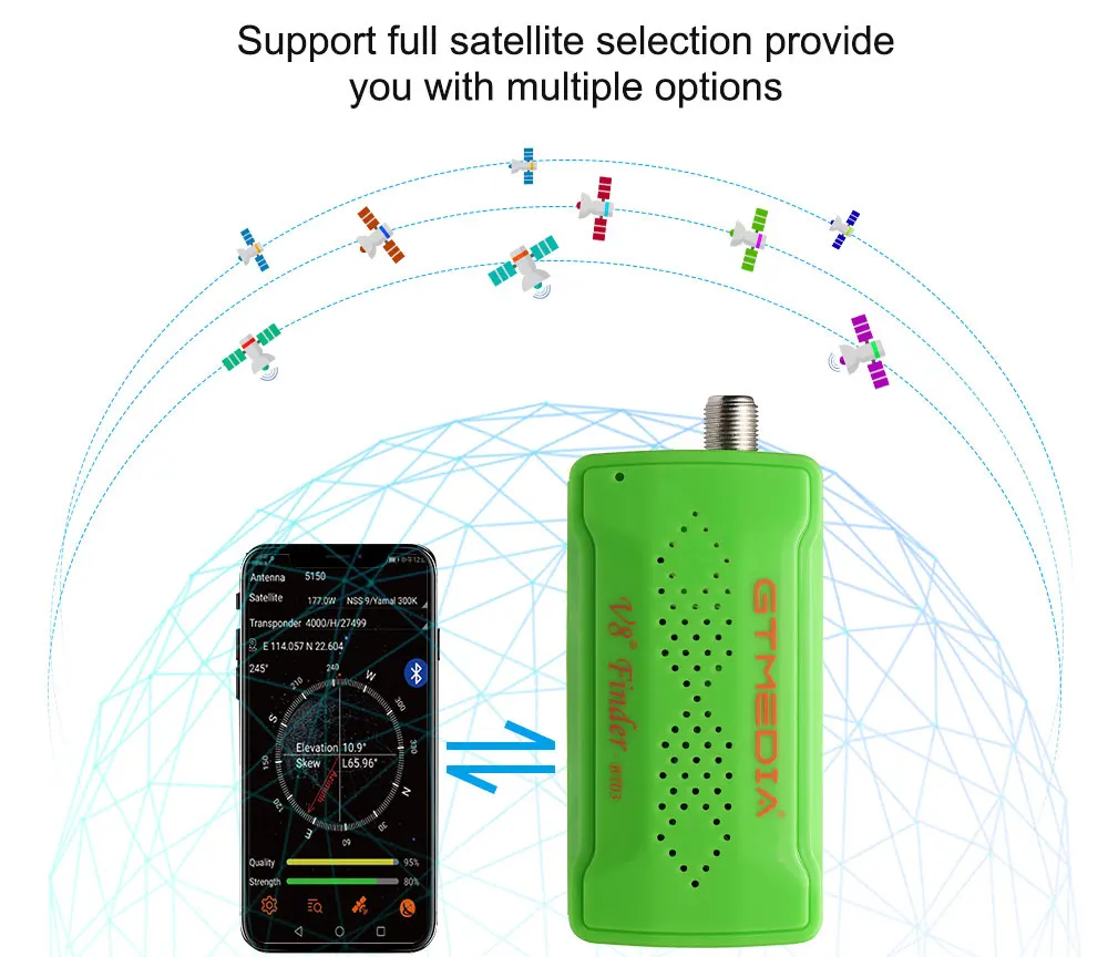 V8 SAT Finder BT03 поддерживает Android IOS спутниковые приборы | Электроника