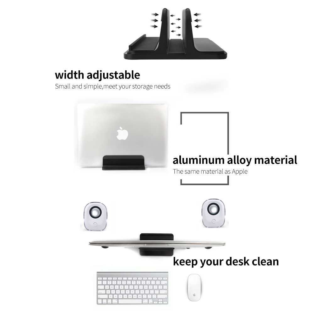 Вертикальная подставка для ноутбука из алюминиевого сплава силиконовая