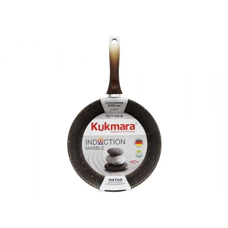 Сковорода Kukmara Мраморная Кофейный мрамор 24 см коричневый|Сковороды| |