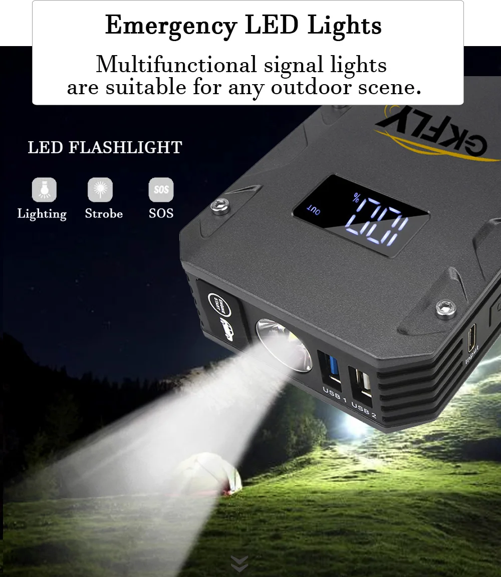 gkfly high power car jump starter starting device portable power bank emergency car battery charger booster buster cable free global shipping