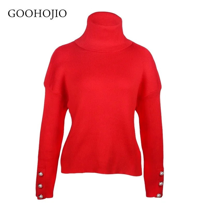 

GOOHOJIO 2021 New Autumn and Winter Fashionable Sweater Women Turtleneck Sweater for Women Casual Solid Color Women Sweaters