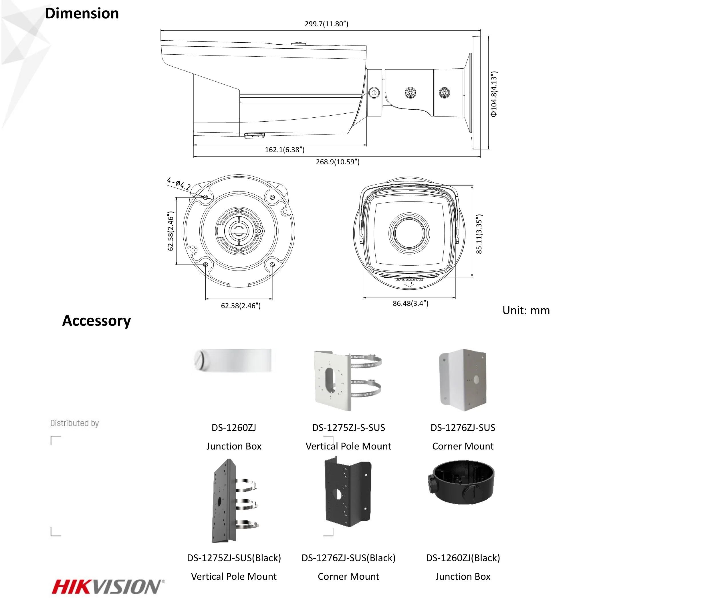 Hikvision 8MP 4K Bullet IP Camera PoE Outdoor Night Vision IR Distance 80M CCTV Security Surveillance H.265 DS-2CD2T85FWD-I8