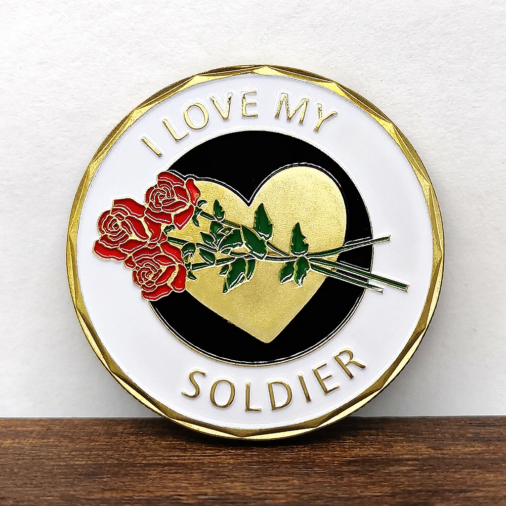 1 шт. позолоченная сувенирная монета I Love My Soldier |