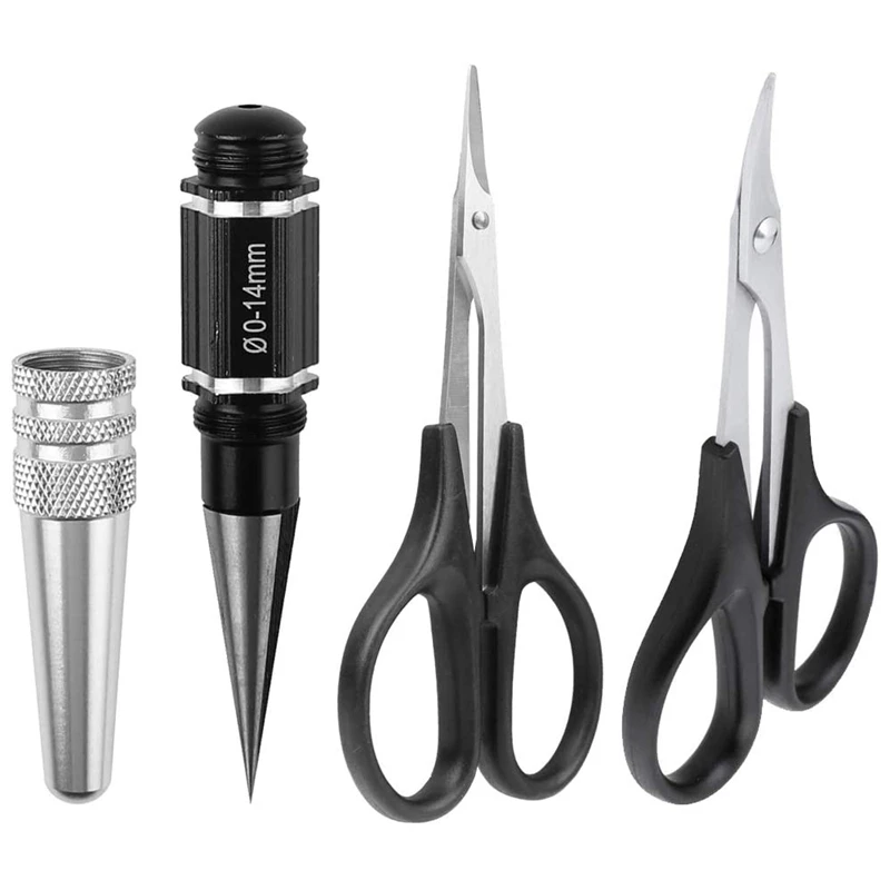 

RC Body Reamer Curved Scissors & Straight Scissors RC Car Body Shell Plastic Trimming Tools Set (3-Pack)