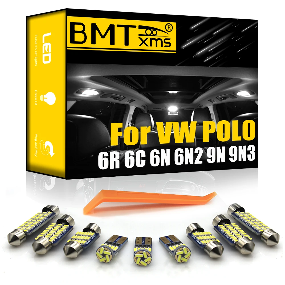 BMTxms-luz LED para Interior de coche, lámpara Canbus para VW, POLO 6R, 6C, 9N, 9N3, 6N, 6N1, 6N2,