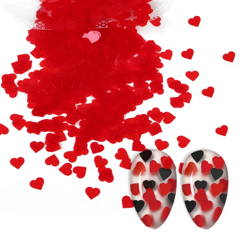 

Poker Nail Art Sequins Red Black Playing Card Designs Nails Decorations Heart Diamond Spade Shape Flakes Slice Nails Accessories