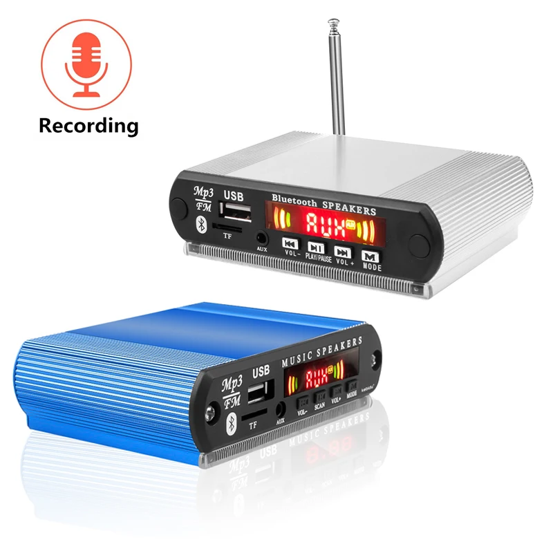 Беспроводной Bluetooth MP3 декодер плата плеер с функцией записи DC 5 в 12 В 24 корпус DIY