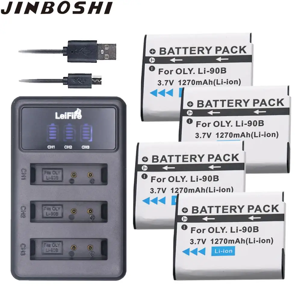 4x LI 90B ion аккумулятор 92B Li Батарея & USB Зарядное устройство для цифровой камеры Olympus