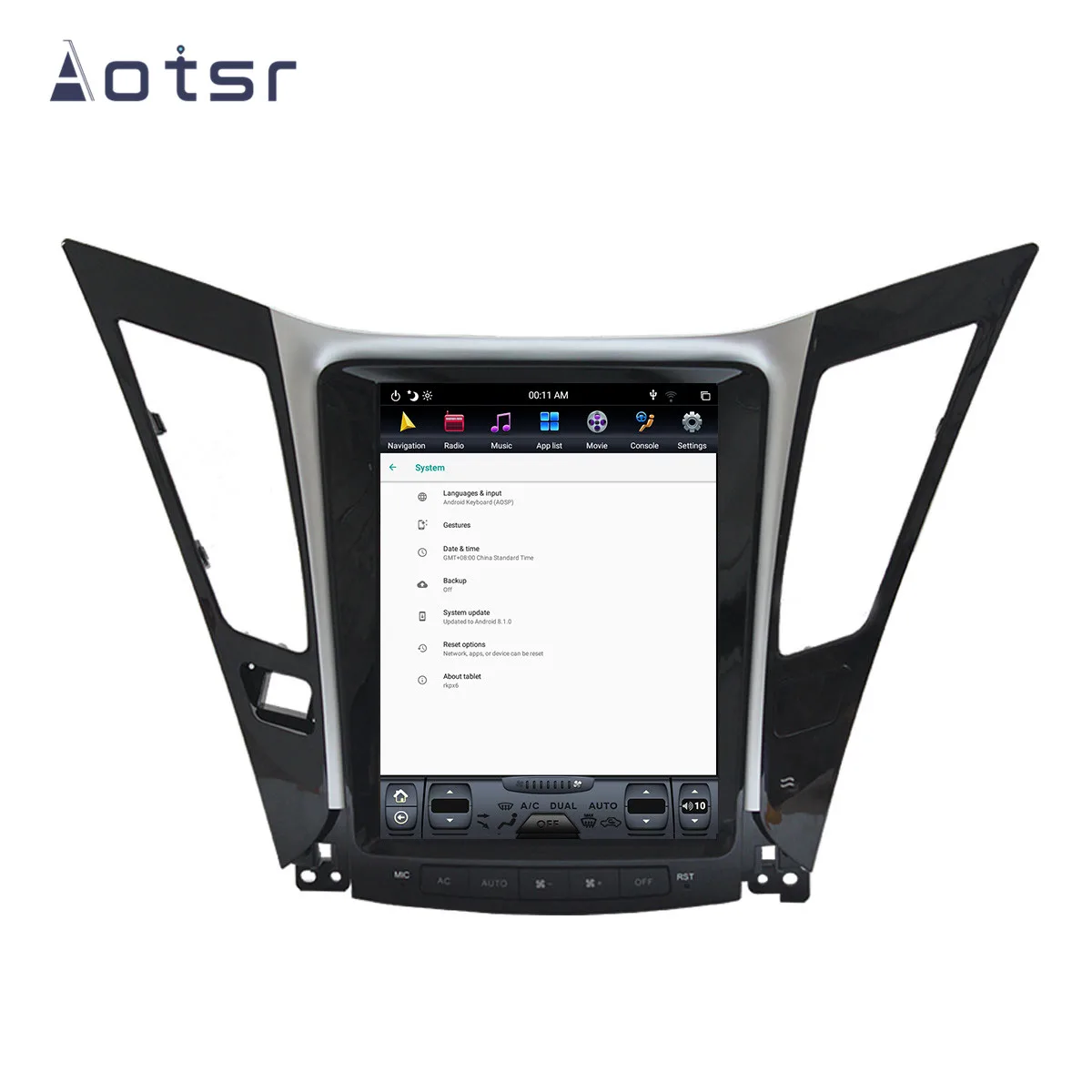 Автомобильный мультимедийный плеер Tesla style Android 9 0 GPS навигация для Hyundai Sonata 8 2012-14 4