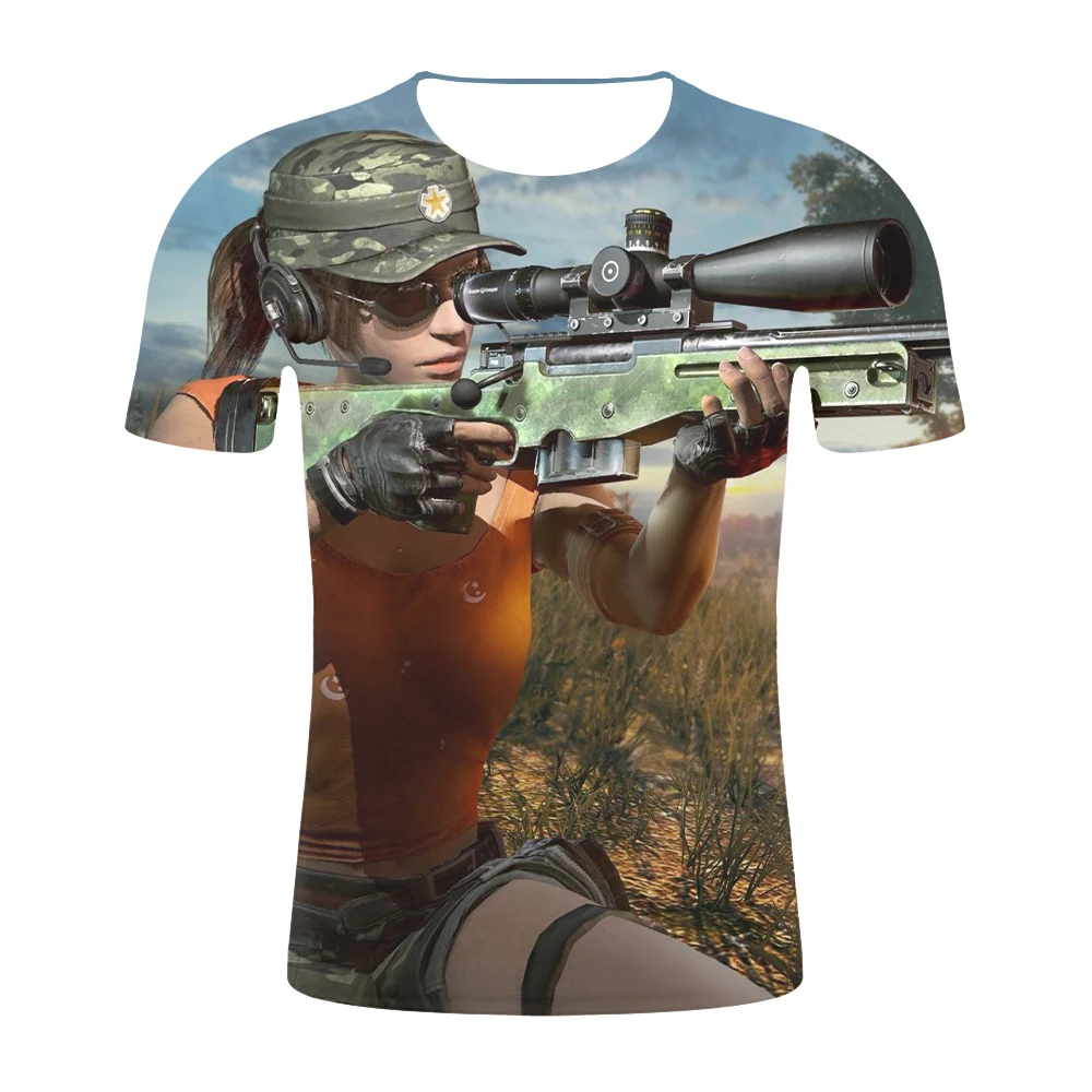 2019 Модная Повседневная 3D Футболка мужская Harajuku PUBG футболка s Game Летняя новая