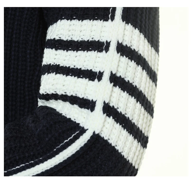 

TB THOM Fashion Brand Sweaters Men Slim Turn Down Collar Cardigans Clothing Striped Wool Cotton Thick Winter Casual Coat High Qu