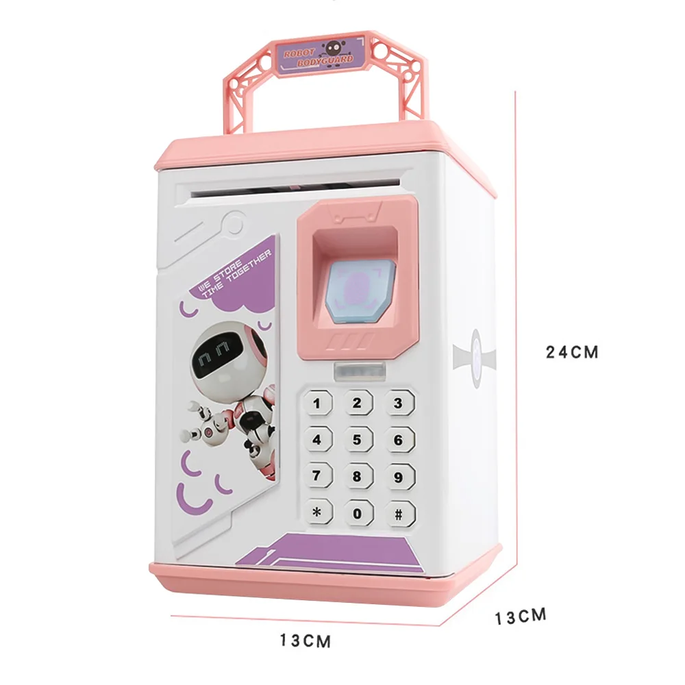 

Children Piggy Bank Money Saving Box Creative ATM Cash Register Fingerprint Lock Box Princess Life Relieve Toys Party Games Toys