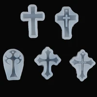 1pc 5styles cross resin decorative craft silicone mold for epoxy resin jewelry making necklace jewelry diy scrapbooking tool