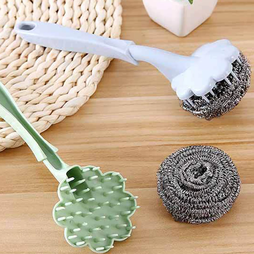 1 шт. новая шариковая щетка из нержавеющей стали с длинной ручкой кухонная