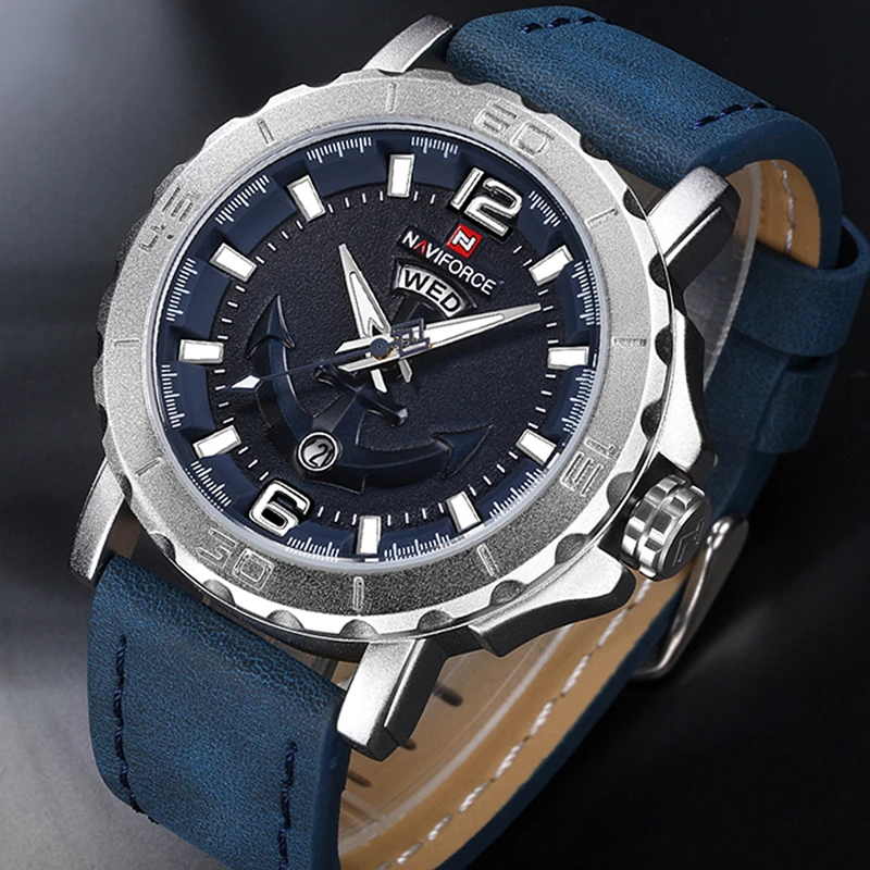 Часы наручные NAVIFORCE Мужские кварцевые роскошные модные повседневные