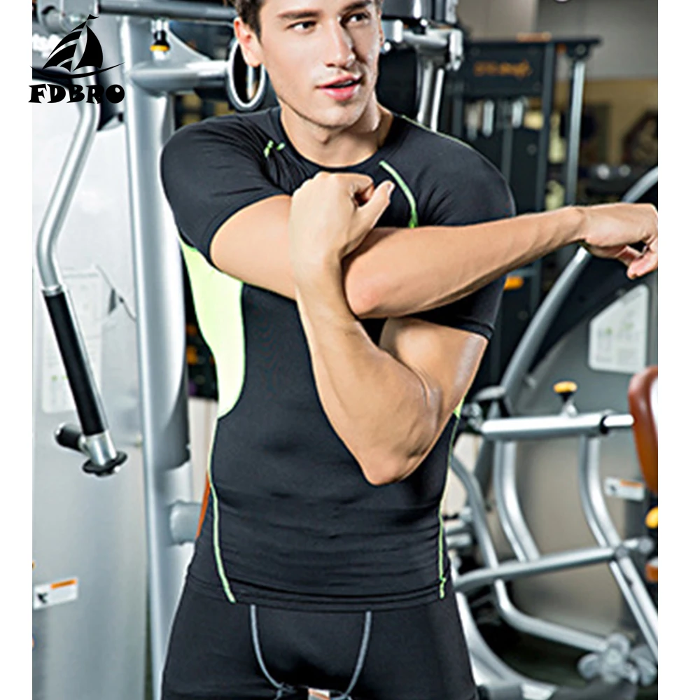 Рубашка FDBRO для тренажерного зала одежда тренировок мужской компрессионный