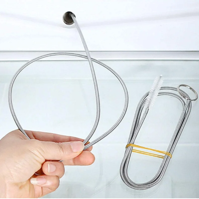 

Refrigerator Drain Dredge, Stainless Steel Flexible Peeling, Air Pump Hose Tube Filter, Fridge Drain Hole Cleaning Brush