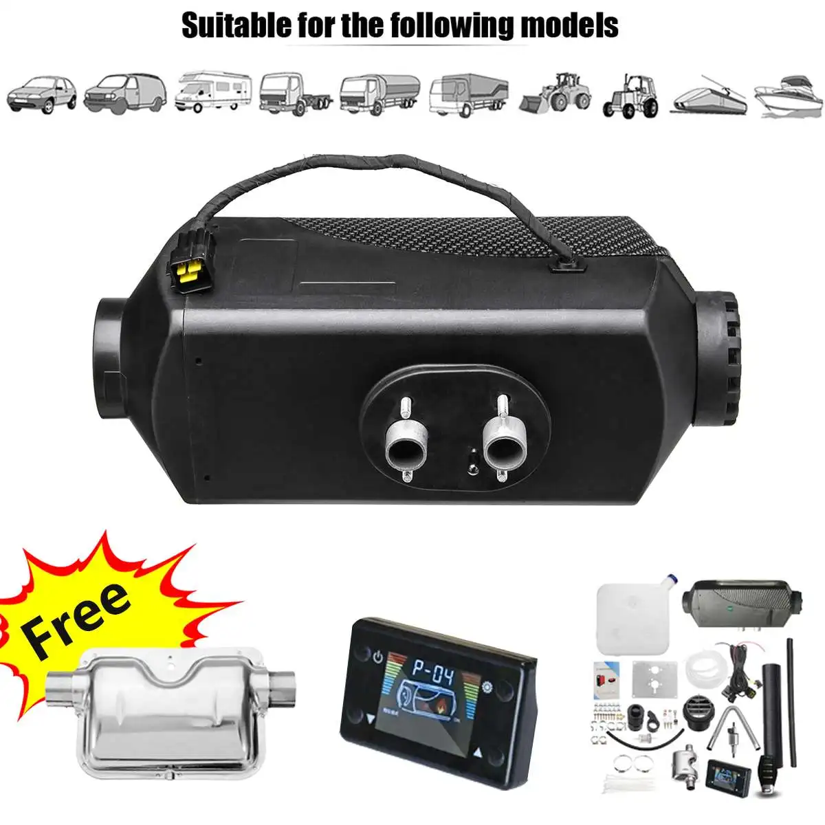 $87.32 Car Air Diesel Heater 12V/24V 3KW 5KW 8KW Diesel Air Parking Car Heaters with Remote Control LCD Panel for Motor Truck Boat