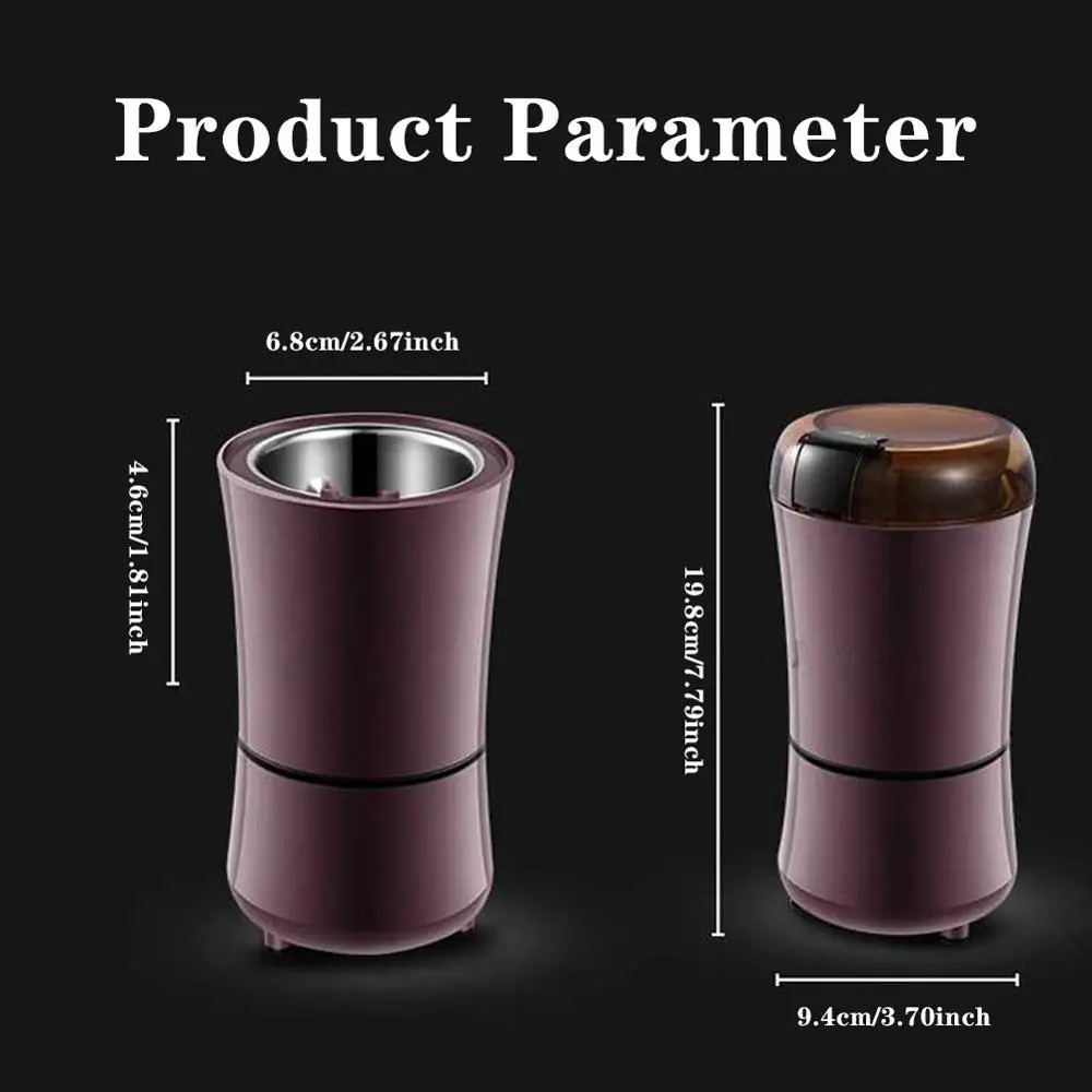 

400W Electric Coffee Grinder Salt Pepper Beans Spices Nut Seed Coffee Bean Grinder with Stainless Steel Blade Coffee Machine