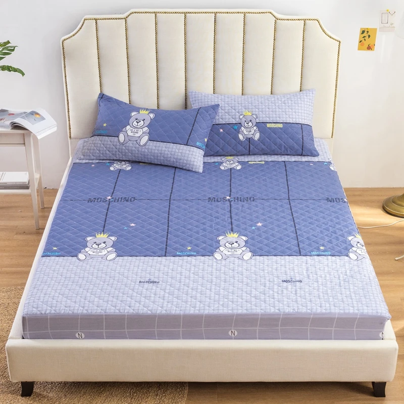 Стеганый хлопок простыня наматрасник с Elatistic Ультра мягкий дышащий Твин/queen/King