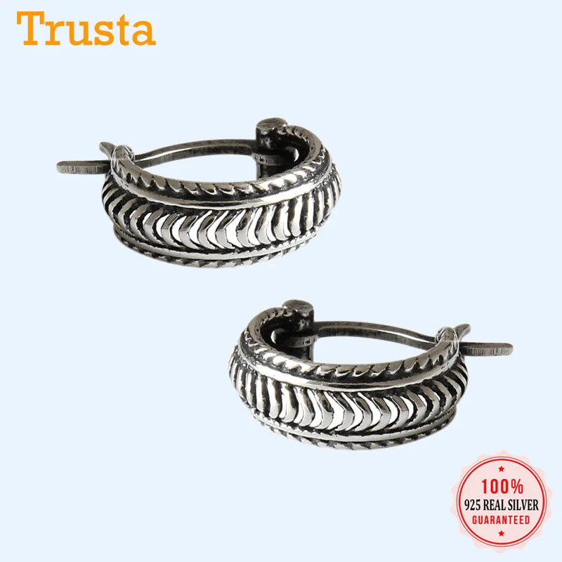 Женские серьги кольца Trustdavis сережки из 100% тайского стерлингового серебра 925