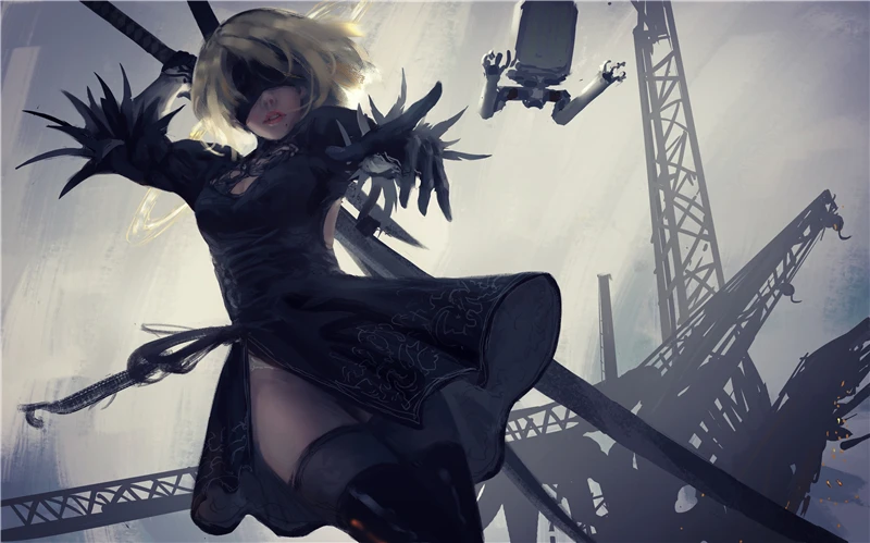 Художественный принт NieR Automata печать 2B плакат постер YoRHa 9S A2 Печать на холсте | Дом