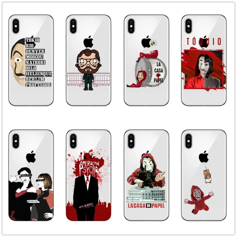 ТВ серии деньги Heist дом бумаги чехол для iPhone X Fundas 5 5S SE 6 6S 7 8 Plus крутой Мультфильм