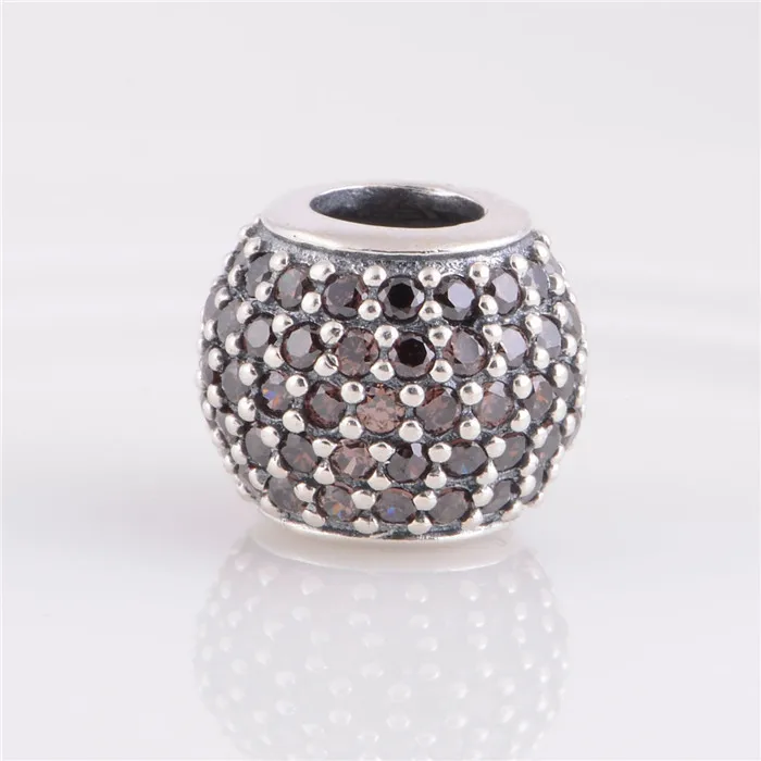 

New 100% 925 Silver Charms Pink crystal ball Silver beads Fit Original Pandora Charms Bracelet DIY Women Jewelry LW170E